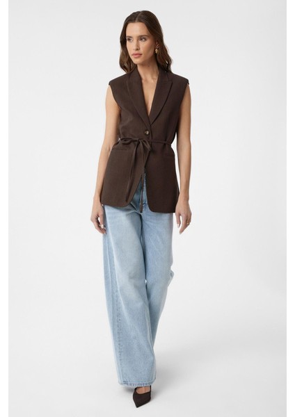 Kahve Kuşaklı Kadın Yelek fiyatları