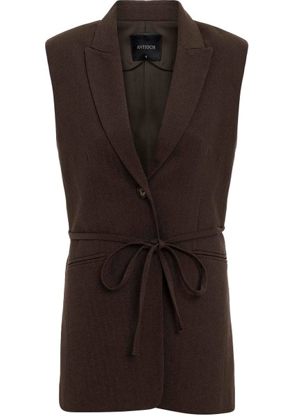 Kahve Kuşaklı Kadın Yelek indirimleri