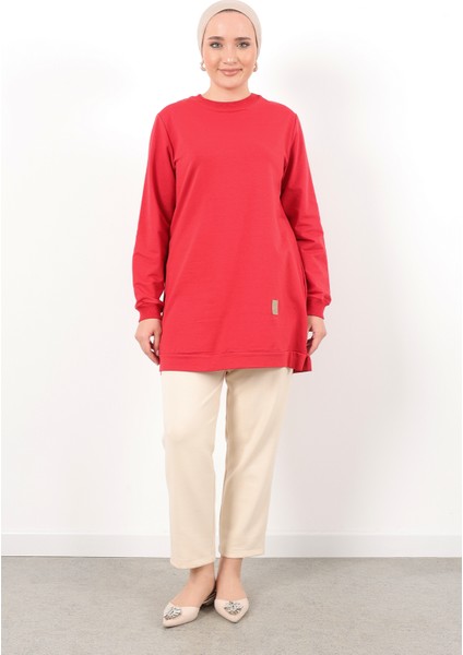 Basic Bisiklet Yaka Armalı Kısa Tunik