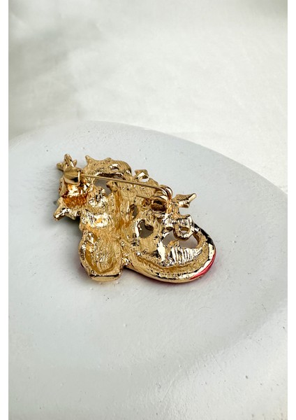 Yılbaşı Özel Çam Ağacı Detay Taş Süslemeli Ayakkabı Broş (5cm) fiyatları