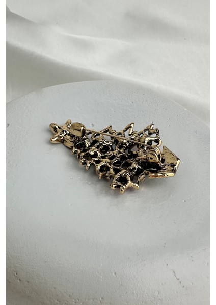 Yılbaşı Özel Eskitme Yıldız Detay Taşlı Çam Ağacı Broş (5cm) fiyatları