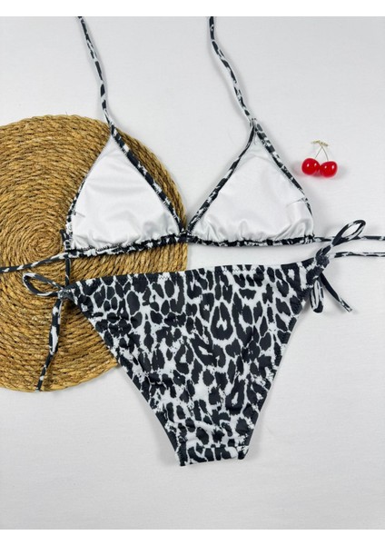 Kadın Üçgen Bikini Takım Likralı Esnek Yandan Boyundan Bağlamalı Şık Ipli fırsatları