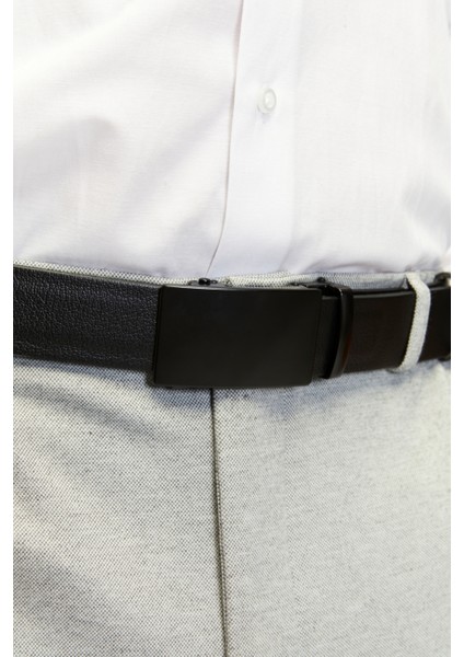 Manda Derisi Otomatik Tokalı Deliksiz Erkek Kemeri - Otomatik Kemer