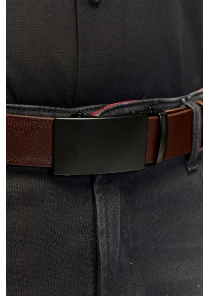 Manda Derisi Otomatik Tokalı Deliksiz Erkek Kemeri - Otomatik Kemer