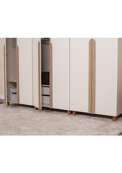 İtra 6 Kapaklı Gardırop – Krem Gövde, Krem Lake Kapak fırsatları