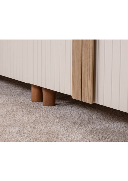 İtra 6 Kapaklı Gardırop – Krem Gövde, Krem Lake Kapak