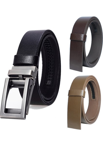 Manda Derisi Otomatik Tokalı Deliksiz Erkek Kemeri - Otomatik Kemer
