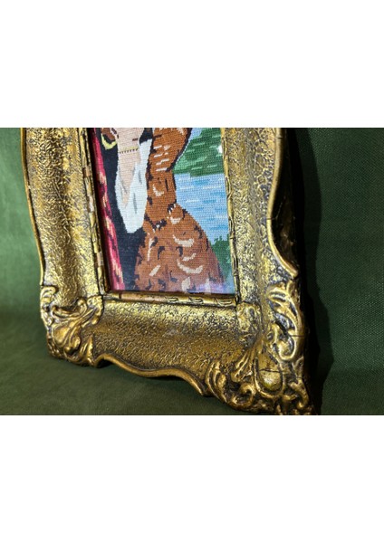 Ahşap Çerçevesinde Avrupa Goblen Pano 31,5 cm 26 cm Ölçülerinde modelleri