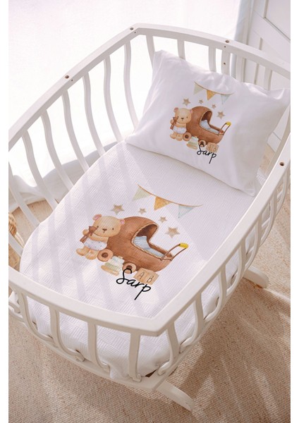 Isme Özel 70X120 Park Yatak ve Anne Yanı Pike Seti Ayıcık