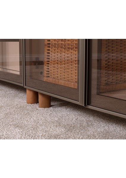 İtra 6 Kapaklı Gardırop – Krem Gövde, Camlı Kapak