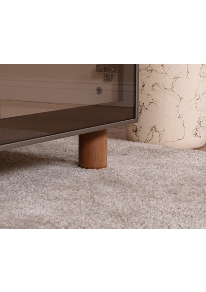 İtra 6 Kapaklı Gardırop – Krem Gövde, Camlı Kapak