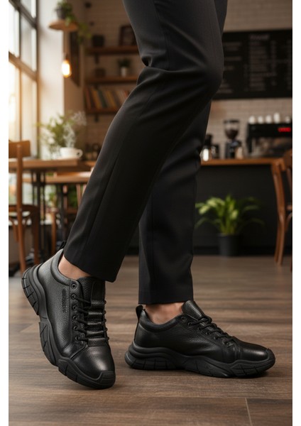 Siyah Floter Hakiki Deri Dar Kalıp Erkek Casual Ayakkabı 260037 M modelleri