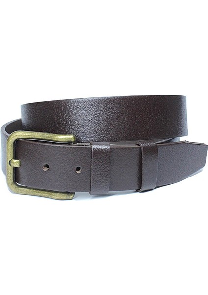 %100 Hakiki Deri Erkek Kemer Sarı Tokalı 4cm