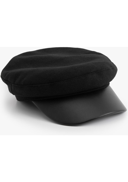 Suni Deri Detaylı Kasket Şapka modelleri