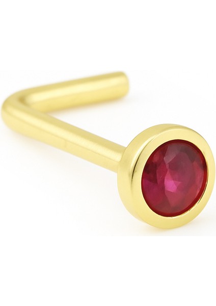 Yuvarlak Pembe Taşlı Altın Hızma