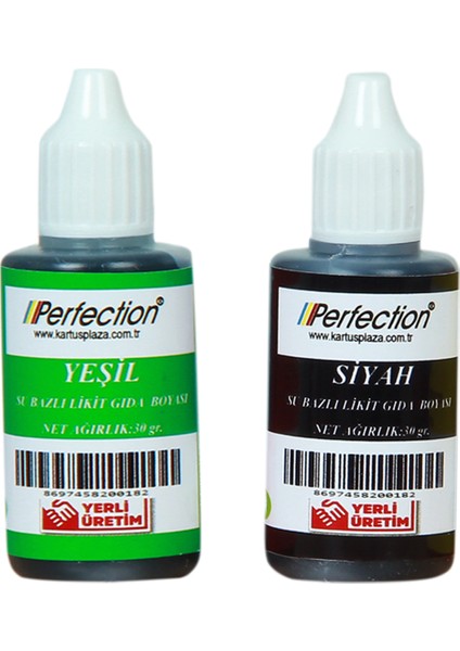 Chef 2'li Sıvı Su Bazlı Likit Gıda Boyası Yeşil Siyah 2 x 30 Gr.