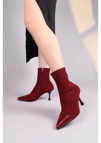 VİRREY Cilt Garnili Strech Topuklu Bot BORDO fiyatları