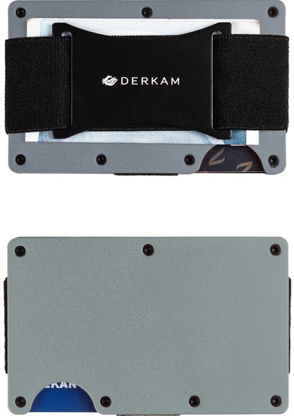 Derkam Minimalist Cüzdan & Kartlık - Erkek Kartlık | RFID Korumalı Alüminyum Kartlık | T-Gray fırsatları