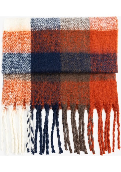 Yumuşak Dokulu Püsküllü Ekoseli Uzun Atkı fiyatları