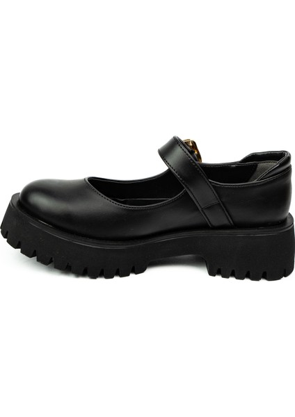 601 Massima Siyah Kalın Taban Atkılı Günlük Kadın Ayakkabı modelleri