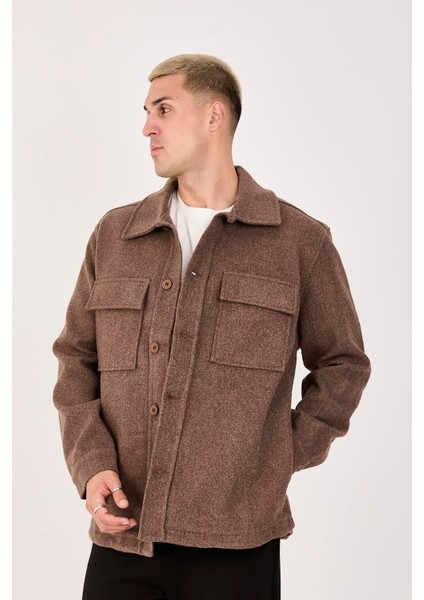 Oversize/regular Fit Düğmeli %100 Pamuk Ceket - Kışlık Basic Model