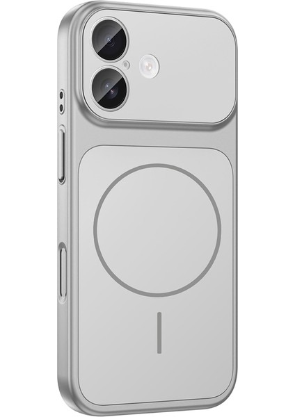 Apple iPhone 16 Kılıf Prl M-Safe Şarj Özellikli Kamera Korumalı Formen Kapak - Gümüş