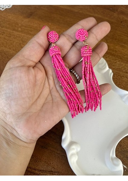 Pembe Gold Uzun Sallantılı Küpe fiyatları