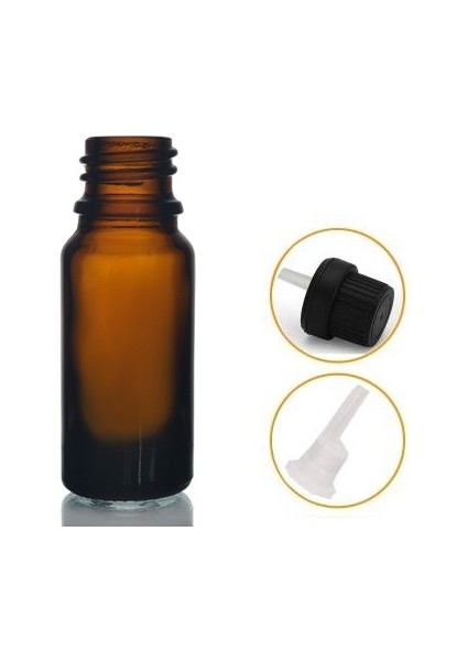 5ml Kahverengi Cam Içten Damlalıklı Şişe Siyah Kapak, 30 Adet, Damlalıklı Şişe, Damlatmalı Şişe