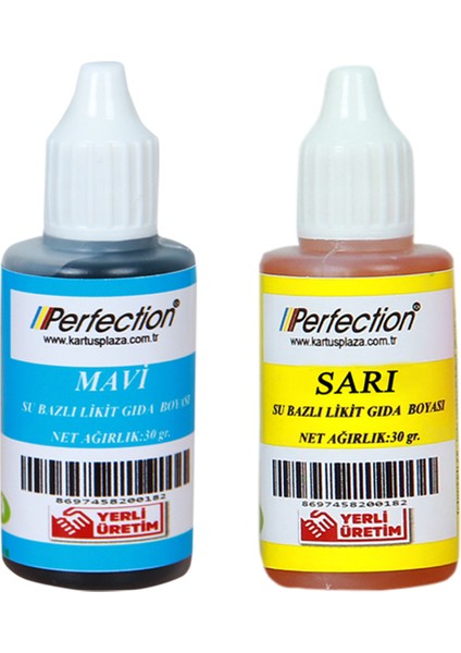 Chef 2'li Sıvı Su Bazlı Likit Gıda Boyası Mavi Sarı 2 x 30 Gr.