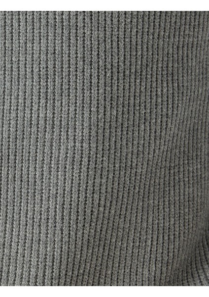 Triko Kazak Yarım Fermuarlı Basic Dokulu Viskon Karışımlı