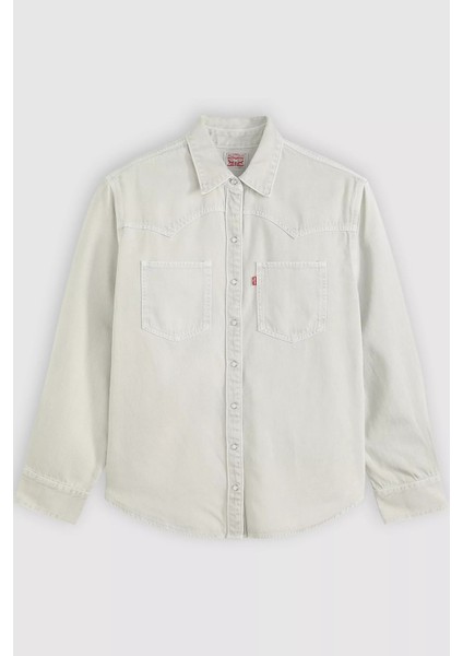 Pamuk Karışım Regular Fit Cepli Kot Gömlek Bayan Kot Gömlek A7244 indirimleri