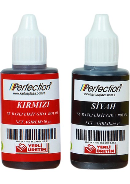 Chef 2'li Sıvı Su Bazlı Likit Gıda Boyası Kırmızı Siyah 2 x 30 Gr.