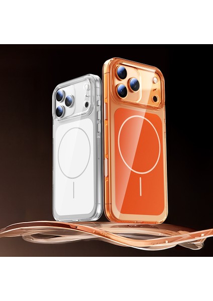 Apple iPhone 17 Pro Max Kılıf Prl M-Safe Şarj Özellikli Şeffaf Kamera Kontrol Butonlu Lugano Kapak - Beya