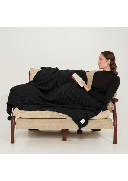 Coco Pirinç Örgü Ponponlu Triko Tv Battaniyesi Throw Koltuk Şalı fırsatları