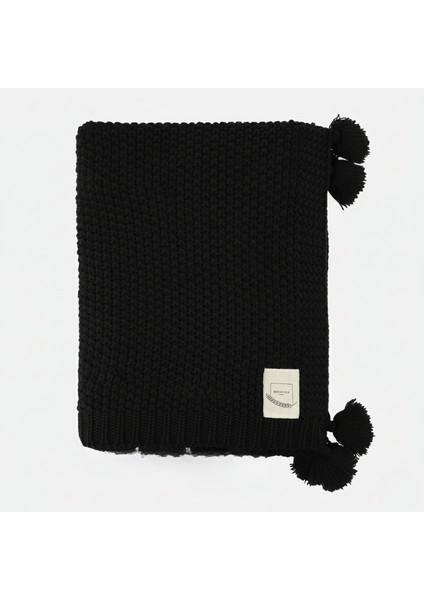 Coco Pirinç Örgü Ponponlu Triko Tv Battaniyesi Throw Koltuk Şalı