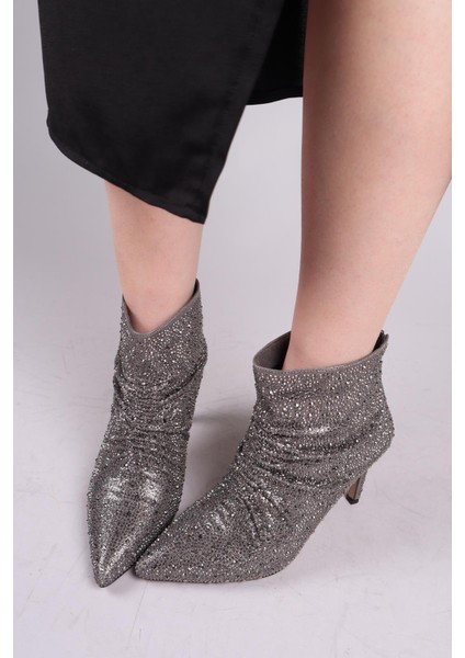 Shinora Komple Taşlı Topuklu Bot Platin fırsatları