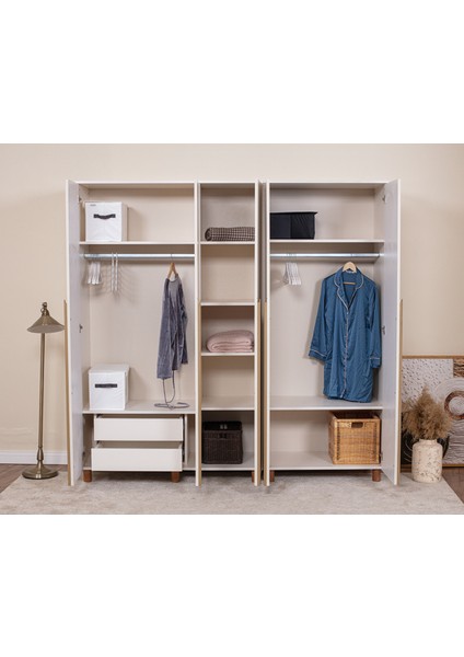 İtra 5 Kapaklı Gardırop – Krem Gövde, Krem Lake Kapak fiyatları