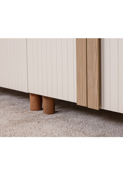 İtra 5 Kapaklı Gardırop – Krem Gövde, Krem Lake Kapak