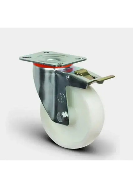 EM01ZKZ125F Döner Tablalı Frenli Poliamid Tekerlek ÇAP:125 160 kg Taşır