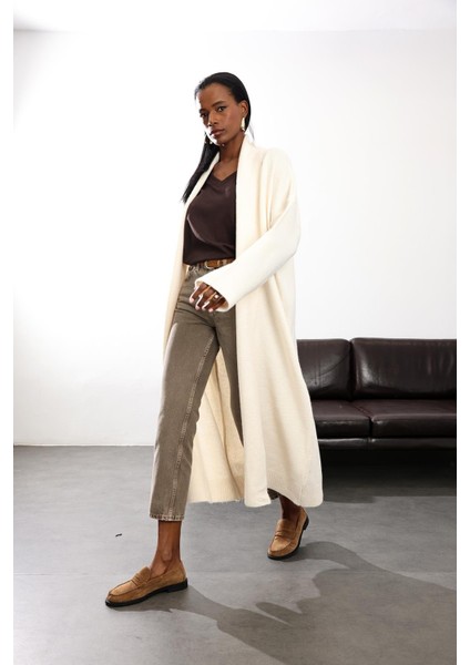 Ekru Şal Yaka Maxi Boy Hırka 2310006 fiyatları