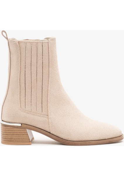 Cupra Bej Süet Deri Kadın Bot
