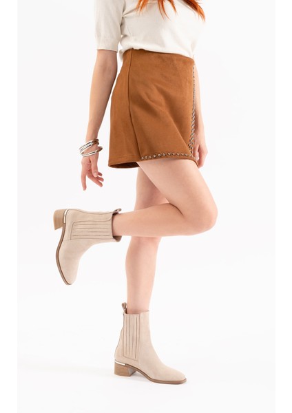 Cupra Bej Süet Deri Kadın Bot fiyatları