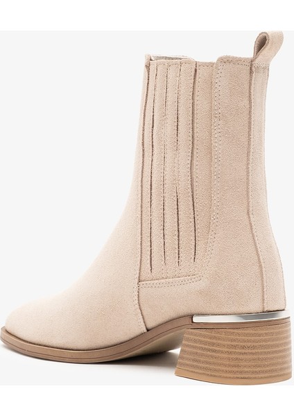 Cupra Bej Süet Deri Kadın Bot modelleri