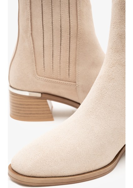 Cupra Bej Süet Deri Kadın Bot indirimleri