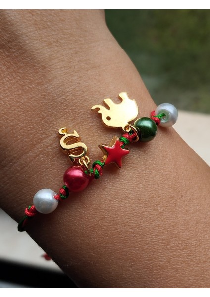 Yılbaşı Temalı Altın Kaplama Fil, Harf Detaylı Bileklik modelleri