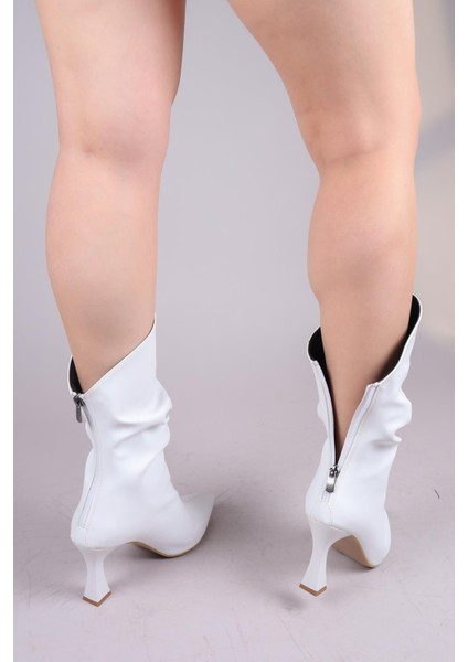 JEHONA Topuklu Yarım Çizme BEYAZ indirimleri