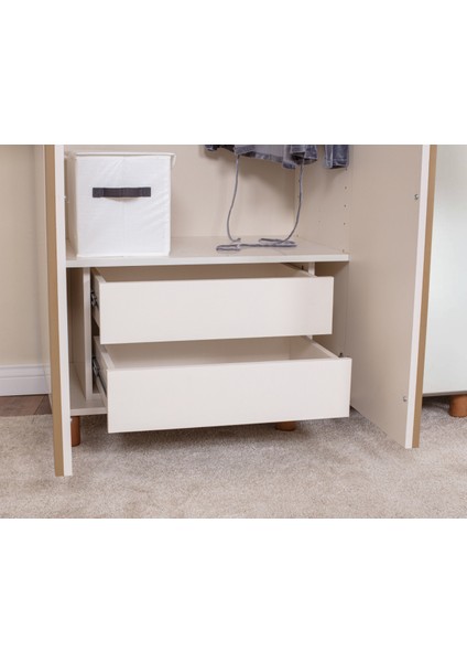 İtra 5 Kapaklı Gardırop – Krem Gövde, Krem MDFLAM Aynalı Kapak indirimleri