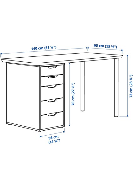 Alex Çalışma Masası Bambu Venge 140 x 65 cm Anfallare Adıls fiyatları