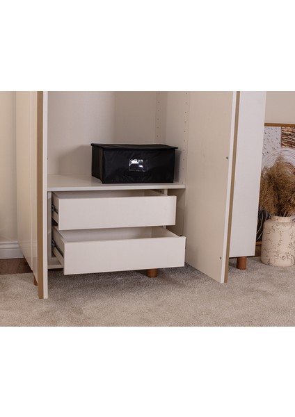 İtra 3 Kapaklı Gardırop – Krem Gövde, Krem MDFLAM Kapak indirimleri