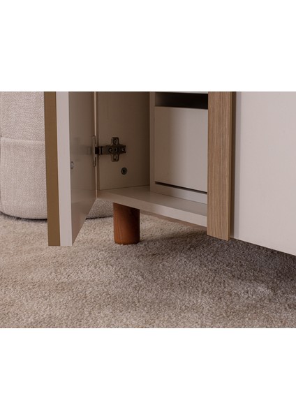 İtra 3 Kapaklı Gardırop – Krem Gövde, Krem MDFLAM Kapak